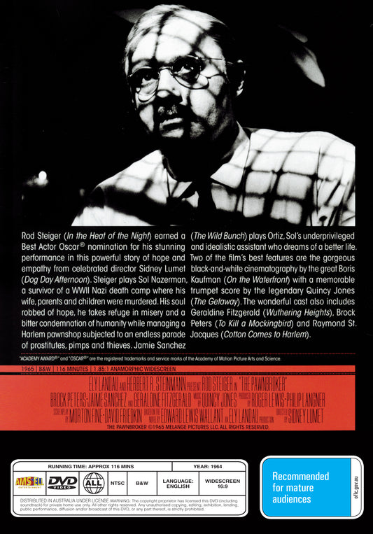 Buy Online The Pawnbroker (1964) - DVD - Rod Steiger, Geraldine Fitzgerald | Best Shop for Old classic and hard to find movies on DVD - Timeless Classic DVD