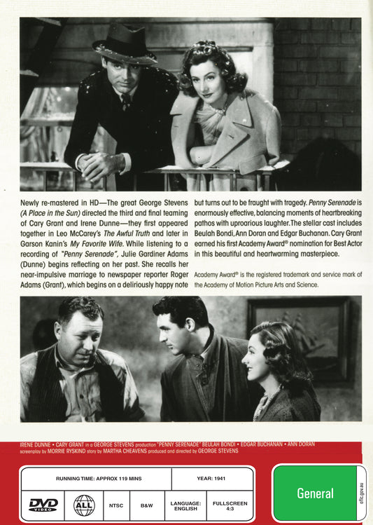 Buy Online Penny Serenade (1941) - DVD -  Cary Grant, Irene Dunne | Best Shop for Old classic and hard to find movies on DVD - Timeless Classic DVD