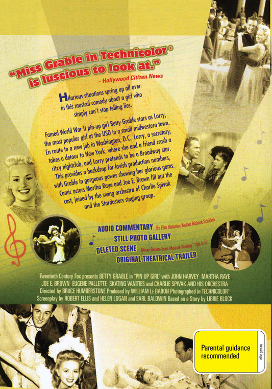 Buy Online Pin Up Girl (1944) - DVD - Betty Grable, John Harvey | Best Shop for Old classic and hard to find movies on DVD - Timeless Classic DVD