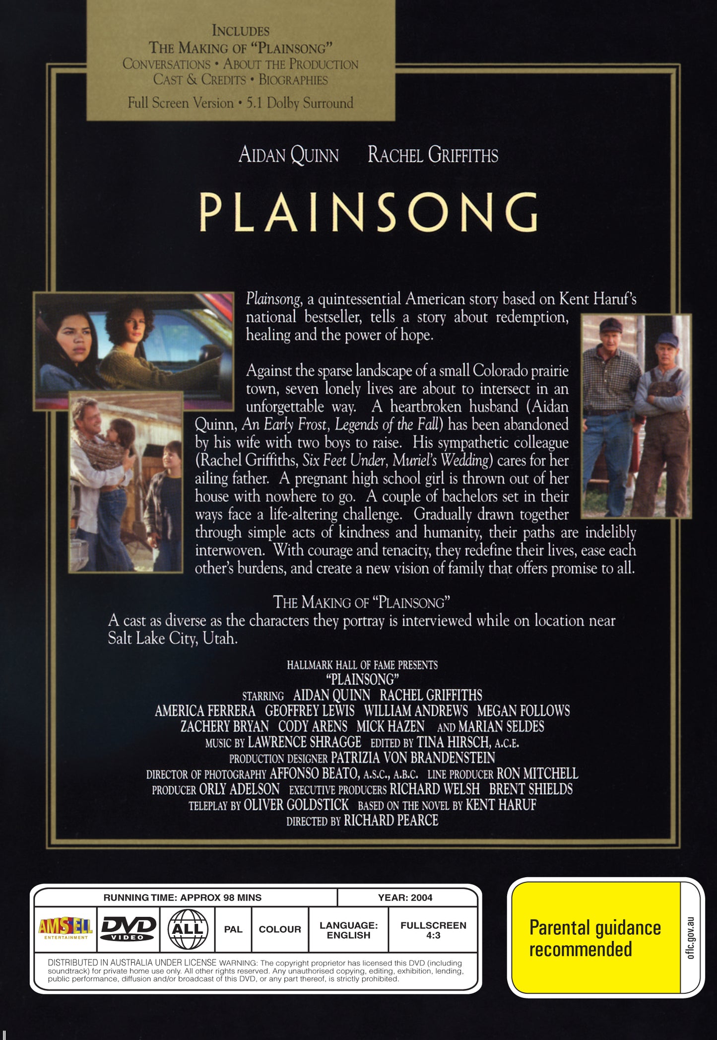 Buy Online Plainsong (2004) - 2002 - DVD - Aidan Quinn, Rachel Griffiths | Best Shop for Old classic and hard to find movies on DVD - Timeless Classic DVD