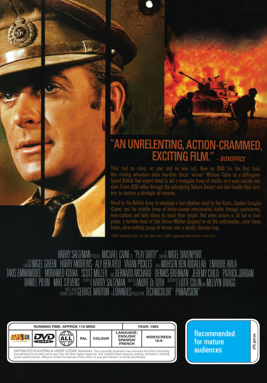 Buy Online Play Dirty (1969) - DVD - Michael Caine, Nigel Davenport | Best Shop for Old classic and hard to find movies on DVD - Timeless Classic DVD