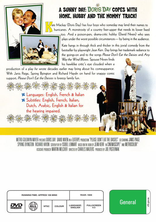 Buy Online Please Don't Eat the Daisies (1960) - DVD - Doris Day, David Niven | Best Shop for Old classic and hard to find movies on DVD - Timeless Classic DVD