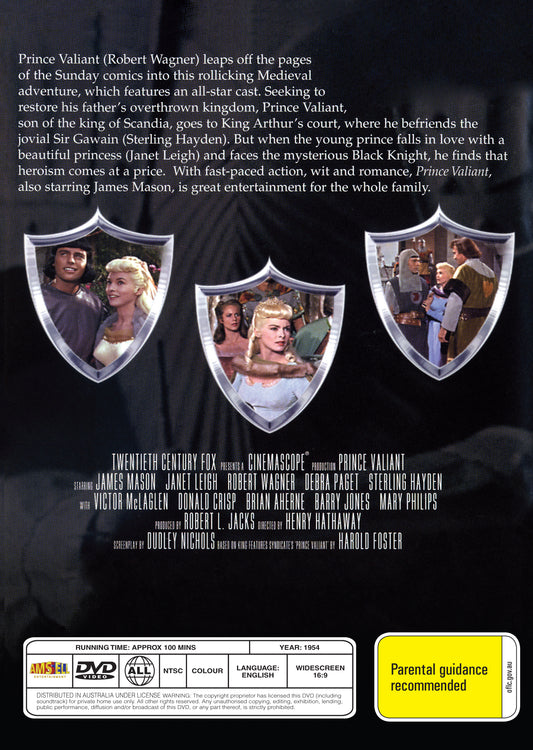 Buy Online Prince Valiant (1954) - DVD - James Mason, Janet Leigh | Best Shop for Old classic and hard to find movies on DVD - Timeless Classic DVD