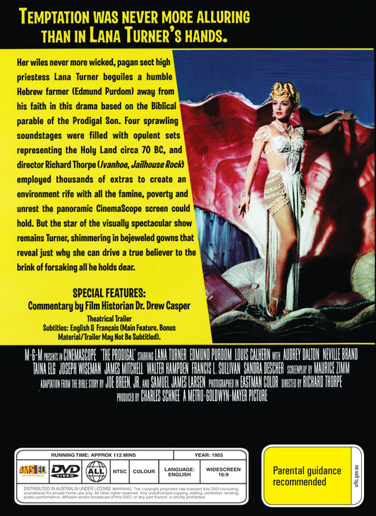 Buy Online The Prodigal (1955) - DVD - Lana Turner, Edmund Purdom | Best Shop for Old classic and hard to find movies on DVD - Timeless Classic DVD