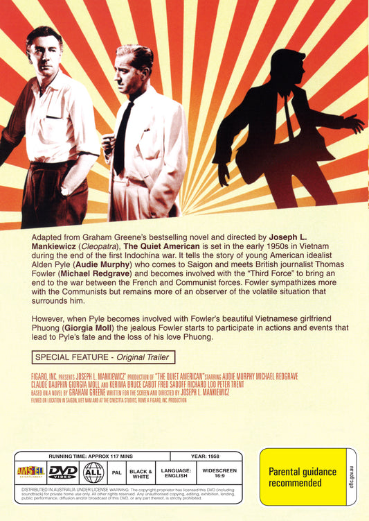 Buy Online The Quiet American (1958) - DVD - Audie Murphy, Michael Redgrave | Best Shop for Old classic and hard to find movies on DVD - Timeless Classic DVD