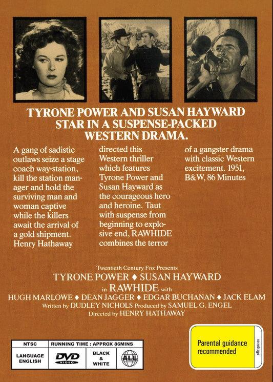 Buy Online Rawhide (1951) - DVD - Tyrone Power, Susan Hayward | Best Shop for Old classic and hard to find movies on DVD - Timeless Classic DVD
