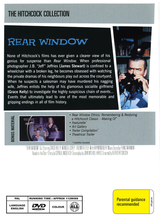 Buy Online Rear Window (1954) - DVD - James Stewart, Grace Kelly | Best Shop for Old classic and hard to find movies on DVD - Timeless Classic DVD