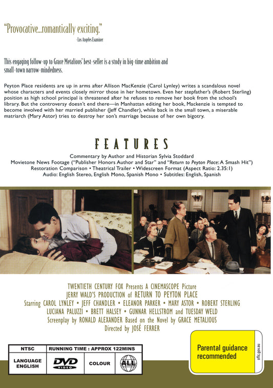 Buy Online Return to Peyton Place (1961) - DVD - Carol Lynley, Jeff Chandler | Best Shop for Old classic and hard to find movies on DVD - Timeless Classic DVD