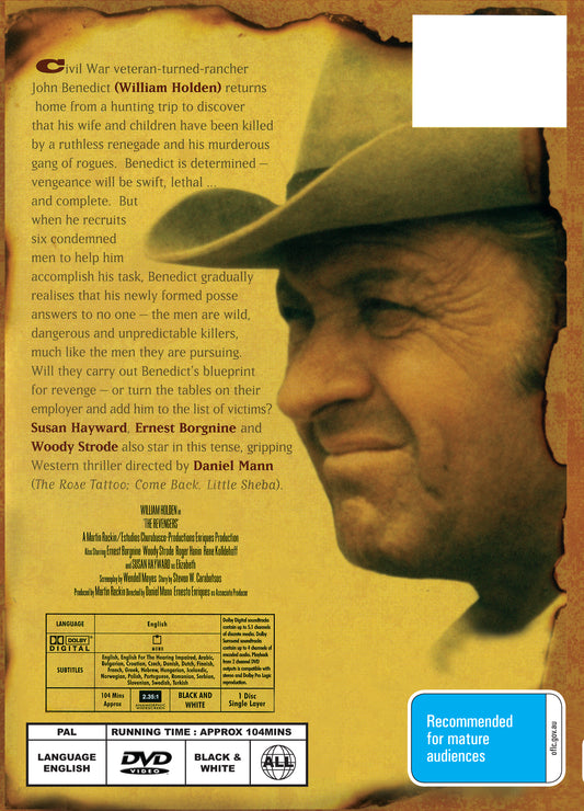 Buy Online The Revengers (1972) - DVD - William Holden, Ernest Borgnine | Best Shop for Old classic and hard to find movies on DVD - Timeless Classic DVD