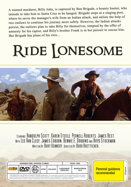 Buy Online Ride Lonesome (1959) - DVD - Randolph Scott, Karen Steele | Best Shop for Old classic and hard to find movies on DVD - Timeless Classic DVD
