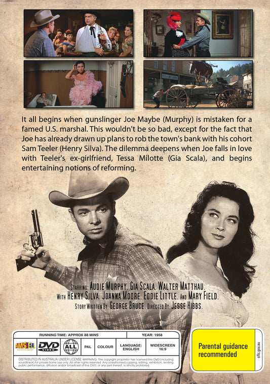 Buy Online Ride a Crooked Trail (1958) - DVD - Audie Murphy, Gia Scala | Best Shop for Old classic and hard to find movies on DVD - Timeless Classic DVD