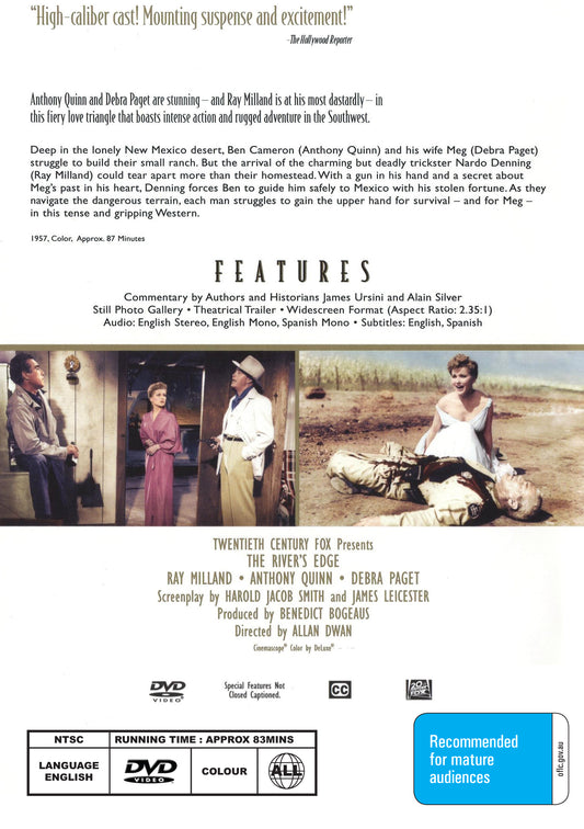 Buy Online The River's Edge (1957) - DVD - Ray Milland, Anthony Quinn | Best Shop for Old classic and hard to find movies on DVD - Timeless Classic DVD