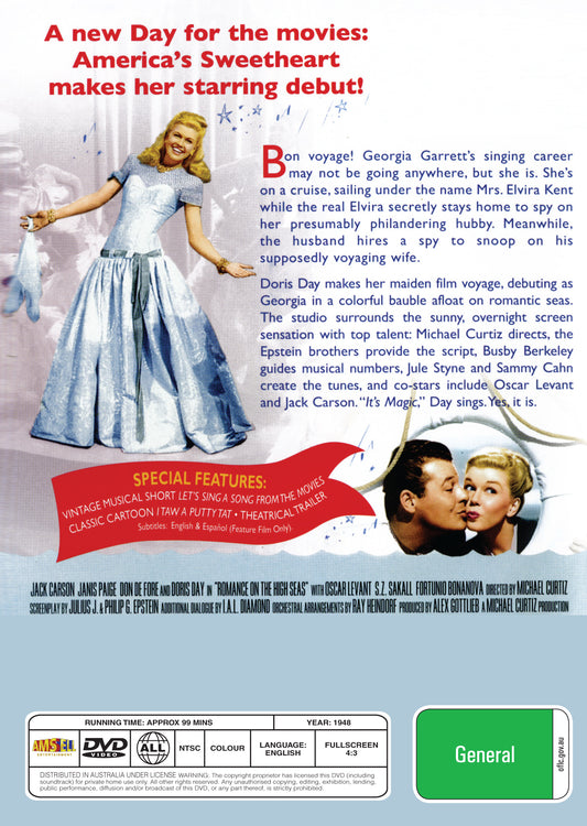 Buy Online Romance on the High Seas (1948) - DVD - Jack Carson, Doris Day | Best Shop for Old classic and hard to find movies on DVD - Timeless Classic DVD