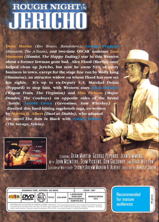 Buy Online Rough Night in Jericho (1967) - DVD - Dean Martin, Jean Simmons | Best Shop for Old classic and hard to find movies on DVD - Timeless Classic DVD