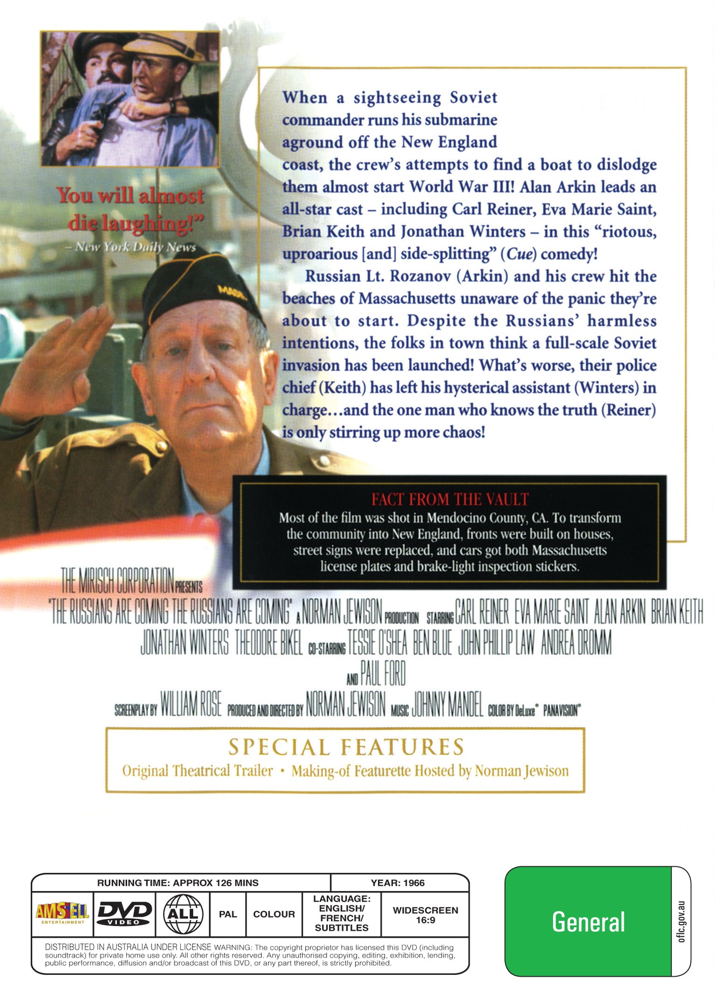 Buy Online The Russians Are Coming the Russians Are Coming (1966) - DVD - Carl Reiner, Eva Marie Saint | Best Shop for Old classic and hard to find movies on DVD - Timeless Classic DVD