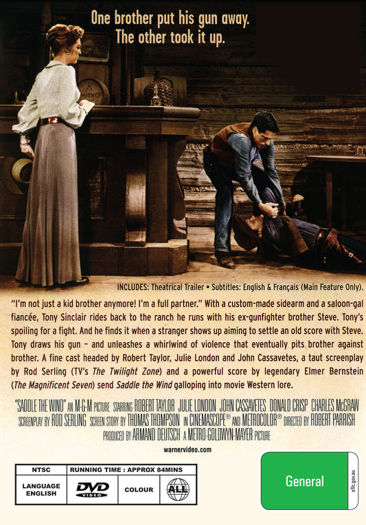Buy Online Saddle the Wind (1958) - DVD - Robert Taylor, Julie London | Best Shop for Old classic and hard to find movies on DVD - Timeless Classic DVD