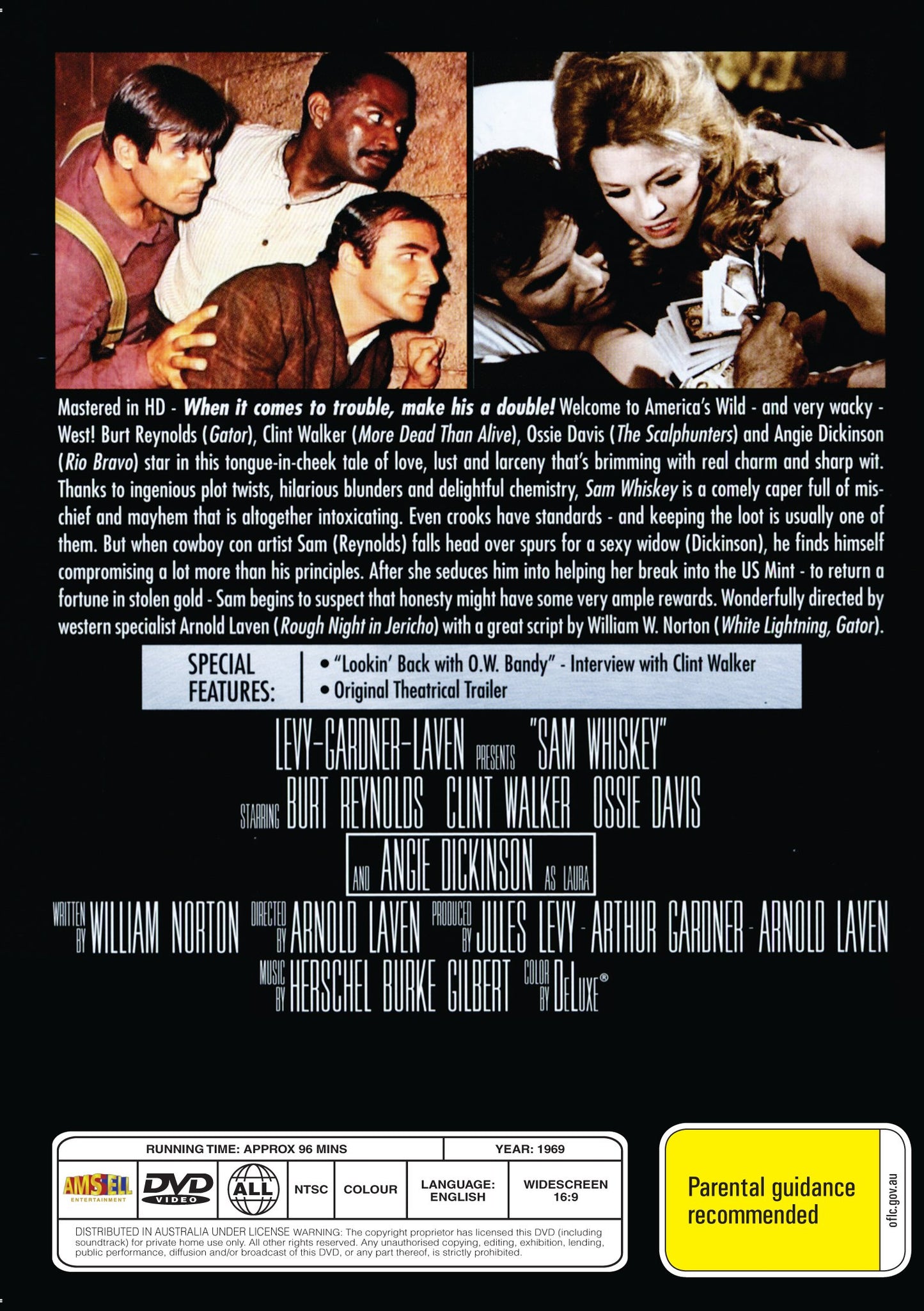 Buy Online Sam Whiskey (1969) - DVD - Burt Reynolds, Angie Dickinson, Clint Walker | Best Shop for Old classic and hard to find movies on DVD - Timeless Classic DVD