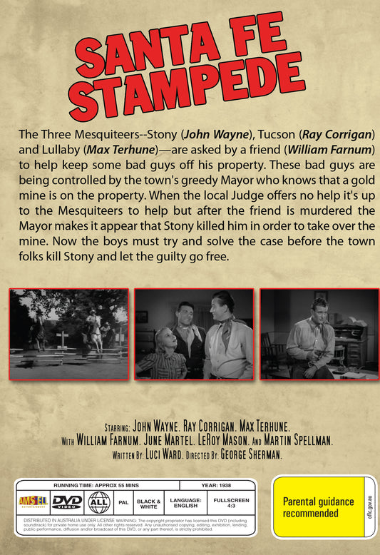 Buy Online Santa Fe Stampede (1938) - DVD - John Wayne, Ray Corrigan | Best Shop for Old classic and hard to find movies on DVD - Timeless Classic DVD