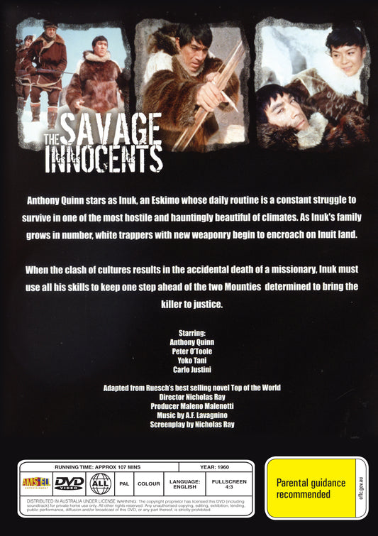 Buy Online The Savage Innocents (1960) - DVD - Anthony Quinn, Yôko Tani, Peter O'Toole | Best Shop for Old classic and hard to find movies on DVD - Timeless Classic DVD