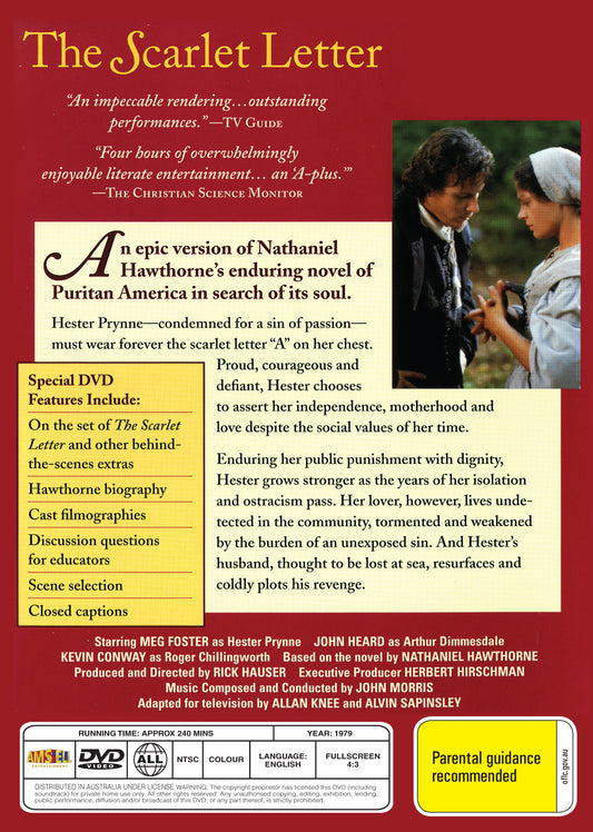 Buy Online The Scarlet Letter (1979) - DVD - Meg Foster, Andrew E. Darling | Best Shop for Old classic and hard to find movies on DVD - Timeless Classic DVD
