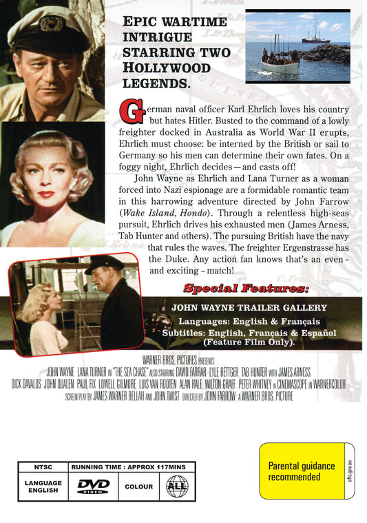 Buy Online The Sea Chase (1955) - DVD - John Wayne, Lana Turner | Best Shop for Old classic and hard to find movies on DVD - Timeless Classic DVD