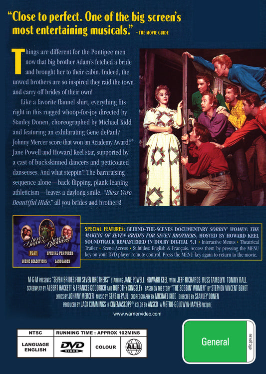 Buy Online Seven Brides for Seven Brothers (1954) - DVD - Jane Powell, Howard Keel | Best Shop for Old classic and hard to find movies on DVD - Timeless Classic DVD