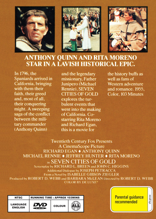 Buy Online Seven Cities of Gold (1955) - DVD - Richard Egan, Anthony Quinn | Best Shop for Old classic and hard to find movies on DVD - Timeless Classic DVD