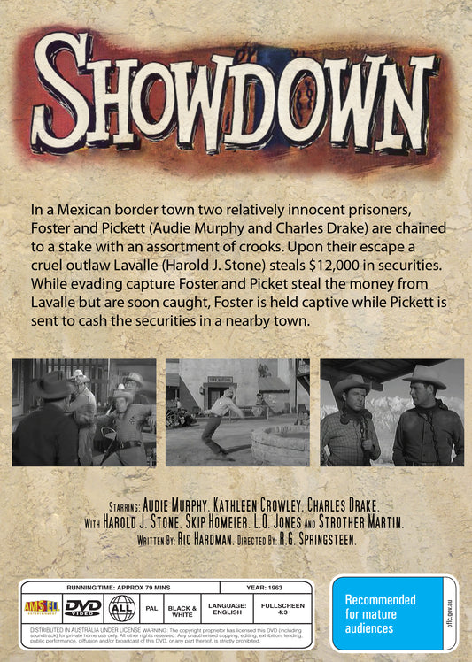 Buy Online Showdown (1963) - DVD - Audie Murphy, Kathleen Crowley | Best Shop for Old classic and hard to find movies on DVD - Timeless Classic DVD