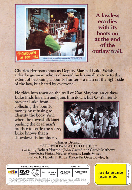 Buy Online Showdown at Boot Hill (1958) - DVD - Charles Bronson, Robert Hutton | Best Shop for Old classic and hard to find movies on DVD - Timeless Classic DVD
