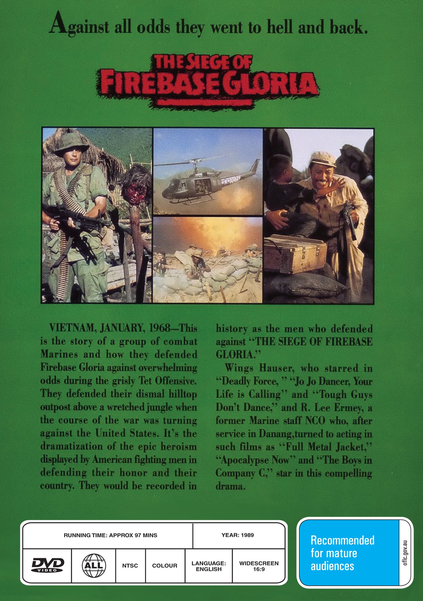 Buy Online The Siege of Firebase Gloria (1989) - DVD - Wings Hauser, R. Lee Ermey | Best Shop for Old classic and hard to find movies on DVD - Timeless Classic DVD