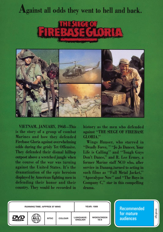 Buy Online The Siege of Firebase Gloria (1989) - DVD - Wings Hauser, R. Lee Ermey | Best Shop for Old classic and hard to find movies on DVD - Timeless Classic DVD