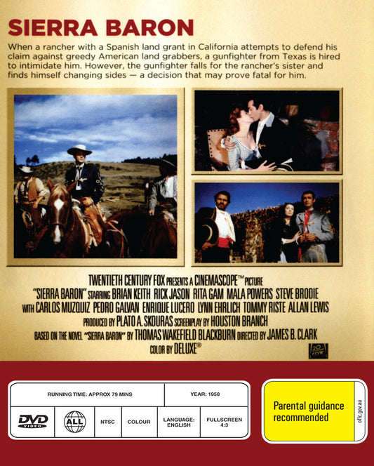 Buy Online Sierra Baron (1958) - DVD - Brian Keith, Rick Jason | Best Shop for Old classic and hard to find movies on DVD - Timeless Classic DVD