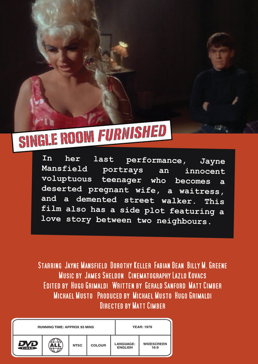 Buy Online Single Room Furnished (1966) - DVD - Jayne Mansfield, Dorothy Keller | Best Shop for Old classic and hard to find movies on DVD - Timeless Classic DVD