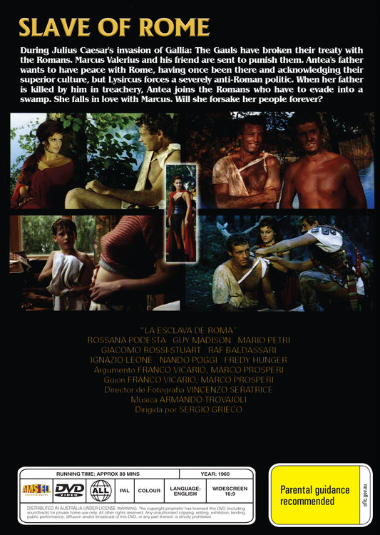 Buy Online Slave of Rome (1961) - DVD - Rossana Podestà, Guy Madison | Best Shop for Old classic and hard to find movies on DVD - Timeless Classic DVD
