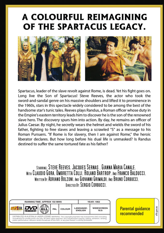 Buy Online The Slave (1962) - DVD - Steve Reeves, Jacques Sernas | Best Shop for Old classic and hard to find movies on DVD - Timeless Classic DVD