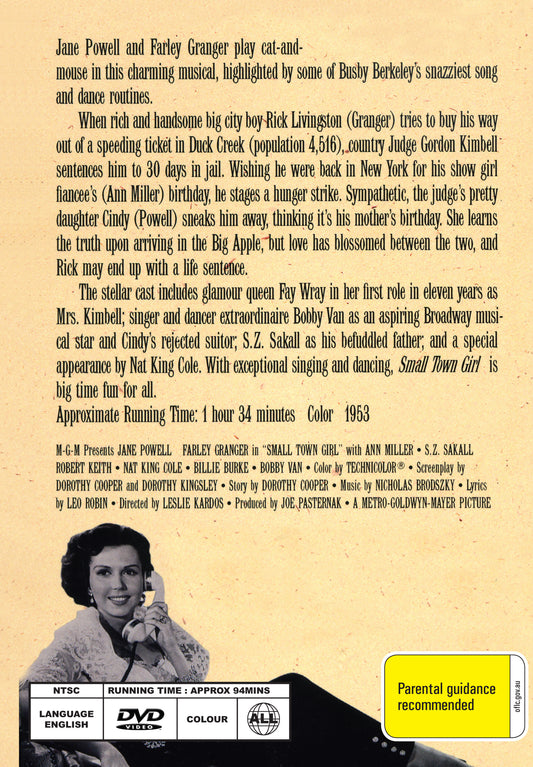 Buy Online Small Town Girl (1953) - DVD - Jane Powell, Farley Granger | Best Shop for Old classic and hard to find movies on DVD - Timeless Classic DVD