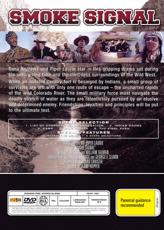 Buy Online Smoke Signal (1955) - DVD - Dana Andrews, Piper Laurie | Best Shop for Old classic and hard to find movies on DVD - Timeless Classic DVD