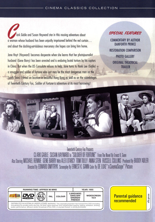 Buy Online Soldier of Fortune (1955) - DVD - Clark Gable, Susan Hayward | Best Shop for Old classic and hard to find movies on DVD - Timeless Classic DVD