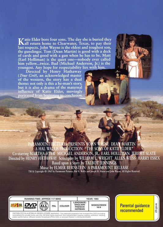 Buy Online The Sons of Katie Elder (1965) - DVD - John Wayne, Dean Martin | Best Shop for Old classic and hard to find movies on DVD - Timeless Classic DVD