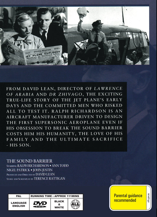 Buy Online The Sound Barrier (1952) - DVD - Ralph Richardson, Ann Todd | Best Shop for Old classic and hard to find movies on DVD - Timeless Classic DVD