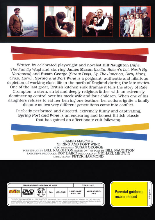 Buy Online Spring and Port Wine (1970) - DVD - James Mason, Diana Coupland | Best Shop for Old classic and hard to find movies on DVD - Timeless Classic DVD