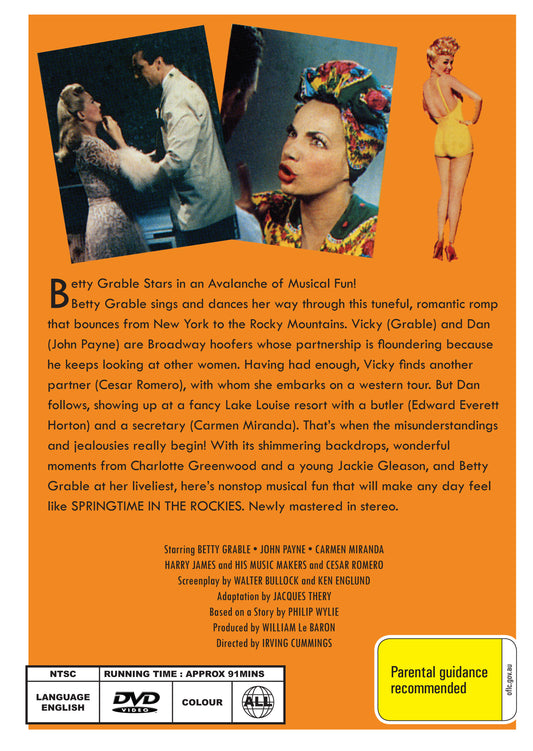 Buy Online Springtime in the Rockies (1942) - DVD - Betty Grable, Carmen Miranda | Best Shop for Old classic and hard to find movies on DVD - Timeless Classic DVD