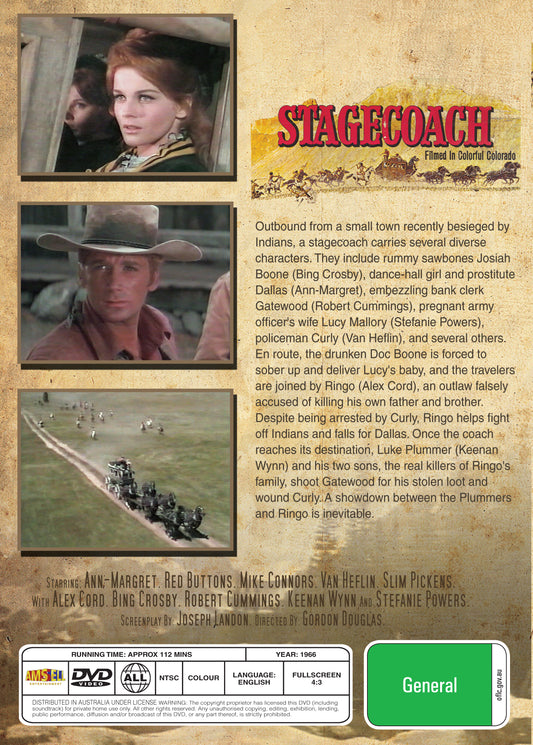 Buy Online Stagecoach (1966) - DVD - Ann-Margret, Alex Cord, Red Buttons | Best Shop for Old classic and hard to find movies on DVD - Timeless Classic DVD