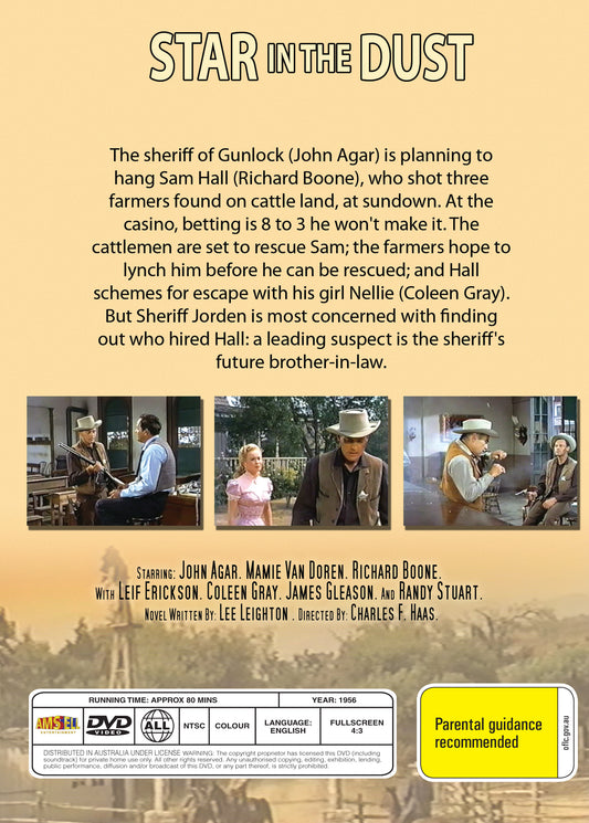 Buy Online Star in the Dust (1956) - DVD - John Agar, Mamie Van Doren, Richard Boone | Best Shop for Old classic and hard to find movies on DVD - Timeless Classic DVD