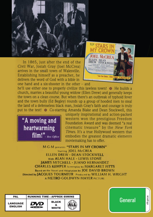 Buy Online Stars in My Crown (1950) - DVD - Joel McCrea, Ellen Drew | Best Shop for Old classic and hard to find movies on DVD - Timeless Classic DVD