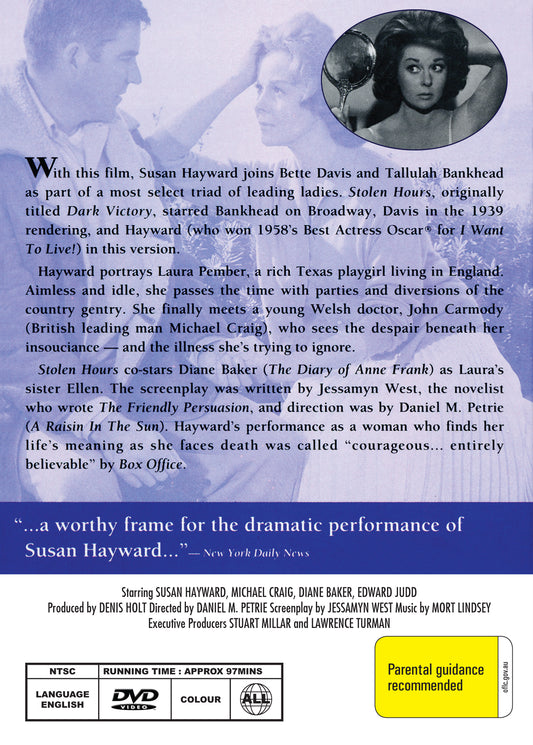 Buy Online Stolen Hours (1963) - DVD - Susan Hayward, Michael Craig | Best Shop for Old classic and hard to find movies on DVD - Timeless Classic DVD