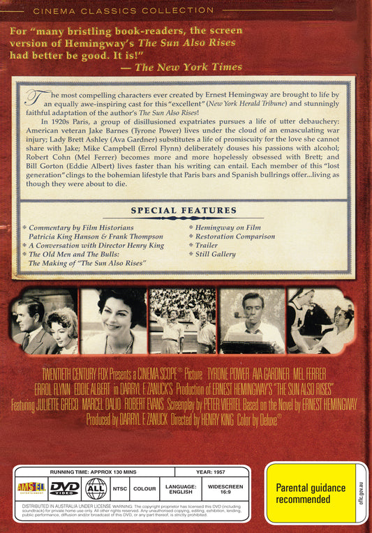 Buy Online The Sun Also Rises (1957) - DVD - Tyrone Power, Ava Gardner, Errol Flynn | Best Shop for Old classic and hard to find movies on DVD - Timeless Classic DVD