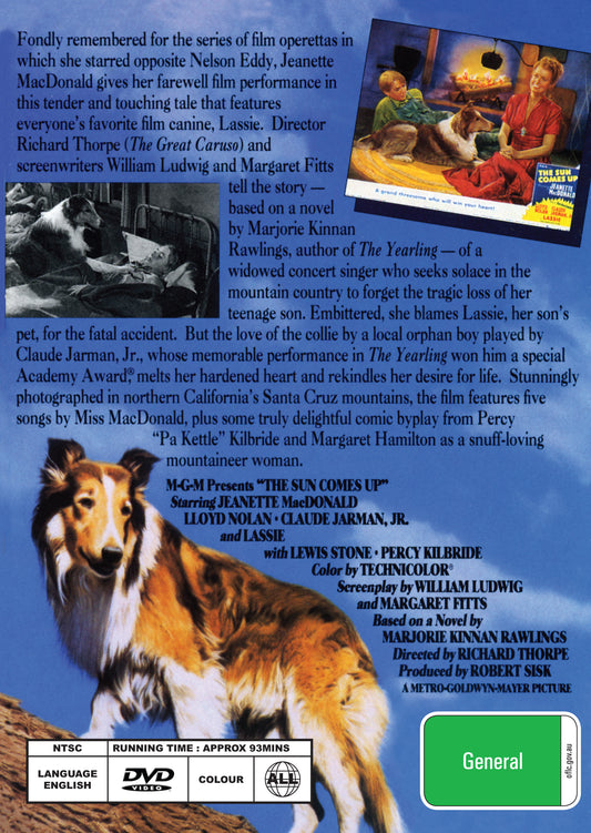 Buy Online The Sun Comes Up (1949) - DVD - Jeanette MacDonald, Lloyd Nolan, Lassie | Best Shop for Old classic and hard to find movies on DVD - Timeless Classic DVD