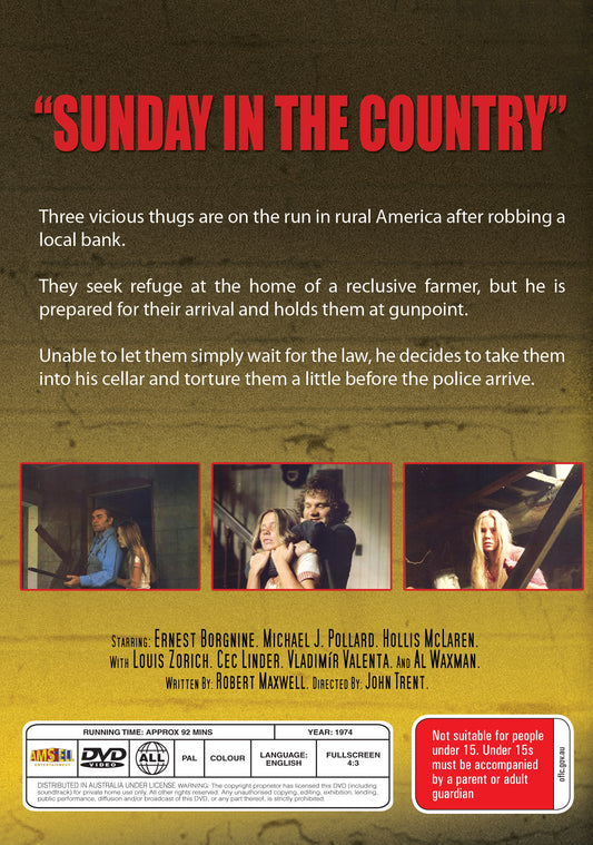 Buy Online Sunday in the Country (1974) - DVD - Ernest Borgnine, Michael J. Pollard | Best Shop for Old classic and hard to find movies on DVD - Timeless Classic DVD