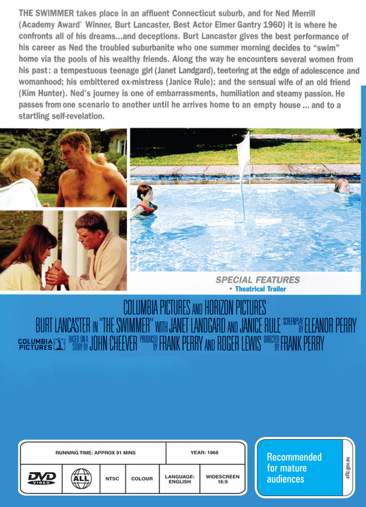 Buy Online The Swimmer (1968) - DVD - Burt Lancaster, Janet Landgard | Best Shop for Old classic and hard to find movies on DVD - Timeless Classic DVD